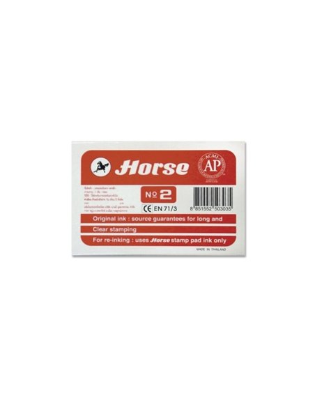 Tampon métallique Cheval n° 2 - Facile à recharger - Solide et durable - Rouge