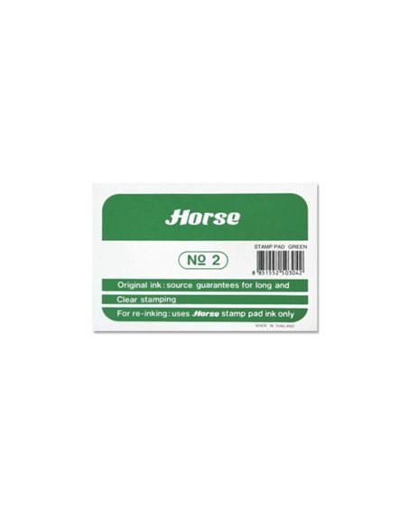 Tampon métallique Cheval n° 2 - Facile à recharger - Solide et durable - Vert