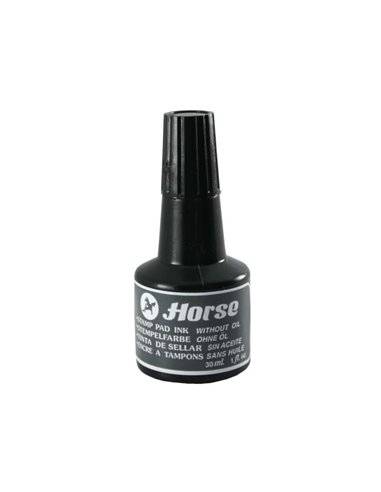 Flacon d'encre de cheval pour tampon 30 ml - Sans huile - Noir