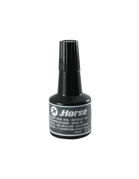 Flacon d'encre de cheval pour tampon 30 ml - Sans huile - Noir