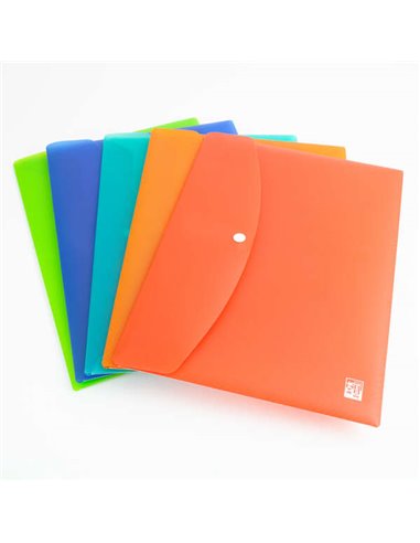 Enveloppe porte-documents rigide translucide Oxford Urban A4 - Peut contenir jusqu'à 40 feuilles - Fermeture à pression - Couleu