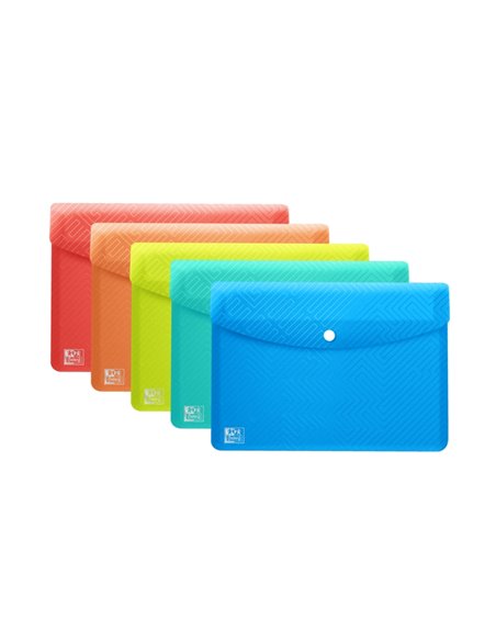 Enveloppe porte-documents rigide translucide Oxford Urban A6 - Peut contenir jusqu'à 40 feuilles - Fermeture à pression - Couleu