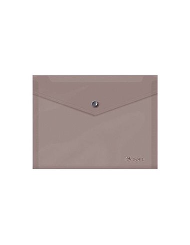 Pochette porte-documents Dohe A5 - Fermeture à pression - Polypropylène translucide 150 microns - Gris