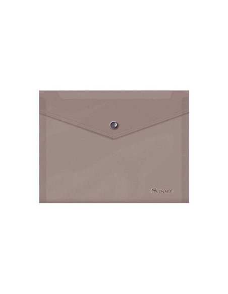 Pochette porte-documents Dohe A5 - Fermeture à pression - Polypropylène translucide 150 microns - Gris