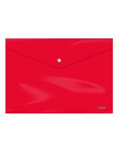 Pochette porte-documents Dohe Folio - Fermeture à pression - Polypropylène cristal opaque 200 microns - Rouge