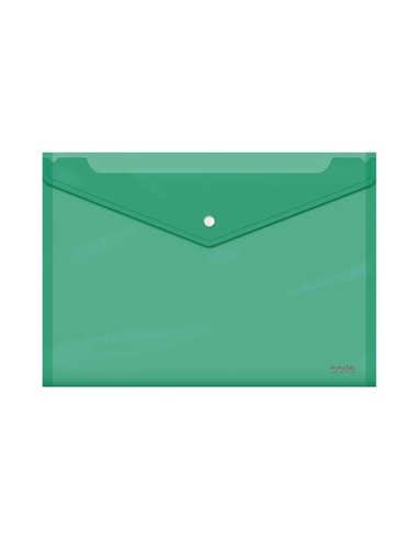 Enveloppe Dohe avec fermoir - Folio Plus format paysage - Polypropylène transparent 150 microns - Vert
