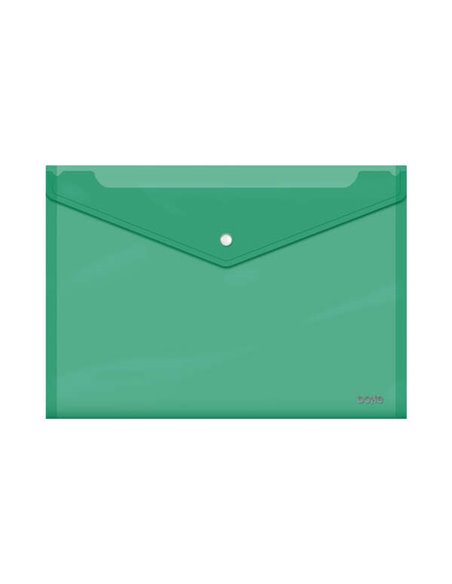 Enveloppe Dohe avec fermoir - Folio Plus format paysage - Polypropylène transparent 150 microns - Vert