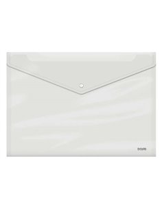 Pochette porte-documents Dohe A3 - Fermeture à pression - Polypropylène cristal transparent 150 microns - Transparent