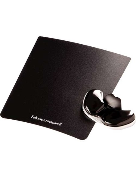 Repose-poignet coulissant Fellowes Canal-V Gel - Minimise la pression sur le poignet - Noir