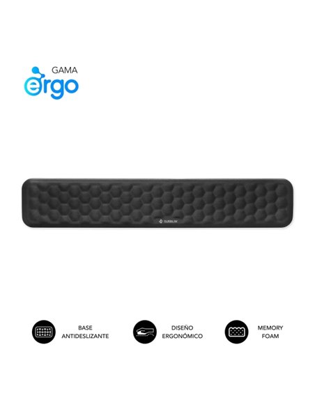Repose-poignet pour clavier Subblim Ergo Airpad - Mousse à mémoire de forme 65D - Tissu AirMesh respirant - Base antidérapante -