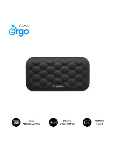 Repose-poignet de souris Subblim Ergo Airpad - Mousse à mémoire de forme 65D - Tissu AirMesh respirant - Base antidérapante - No