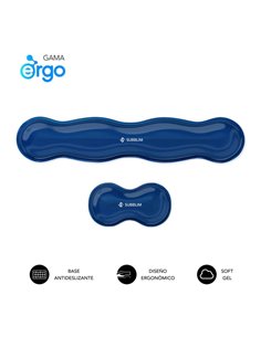 Repose-poignet Subblim Pack Ergo Crystal Flex pour clavier et souris - Gel de refroidissement auto-ajustable - Design ergonomiqu