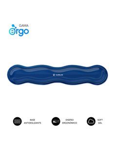 Repose-poignet pour clavier Subblim Ergo Crystal Flex - Gel de refroidissement auto-ajustable - Design ergonomique ondulé - Base