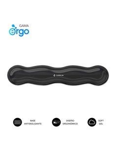 Repose-poignet pour clavier Subblim Ergo Crystal Flex - Gel de refroidissement auto-ajustable - Design ergonomique ondulé - Base