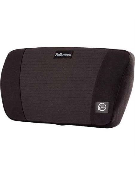 Coussin de soutien lombaire Fellowes Fusion PlushTouch - Réglable avec sangle à boucle - Noir
