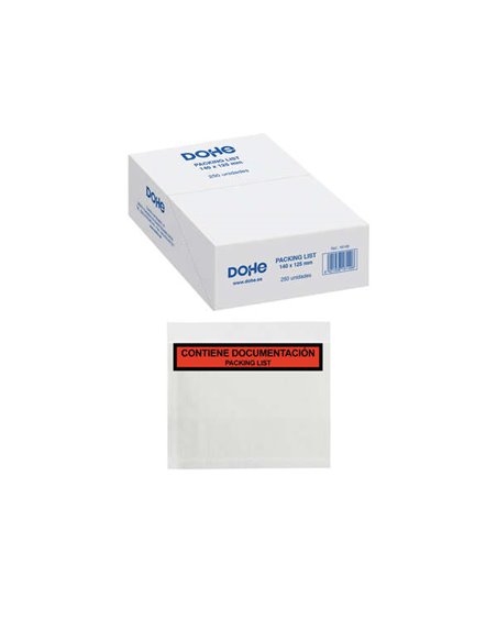Boîte Dohe de 250 enveloppes autocollantes - Pour l'envoi de documents - Liste de colisage spéciale pour l'expédition