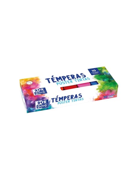 Temperas Oxford 20 ml - Haute pigmentation - Faciles à mélanger - 10 couleurs