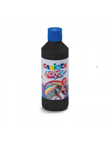 Bouteille de peinture acrylique Carioca - 250 ml - Couleurs vives - Résistant à la lumière - Effet tridimensionnel - Convient à 