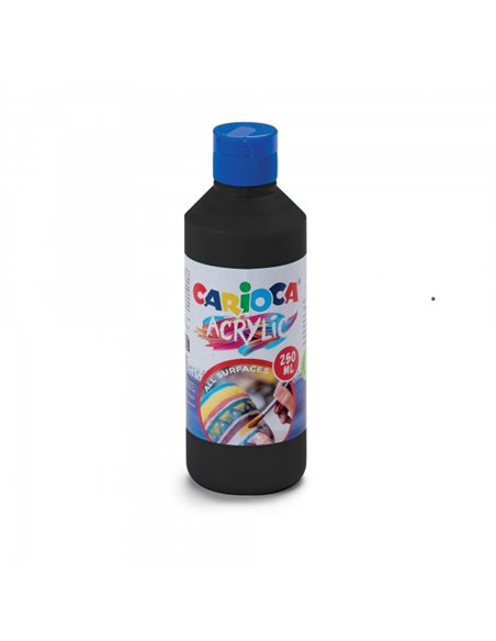 Bouteille de peinture acrylique Carioca - 250 ml - Couleurs vives - Résistant à la lumière - Effet tridimensionnel - Convient à 