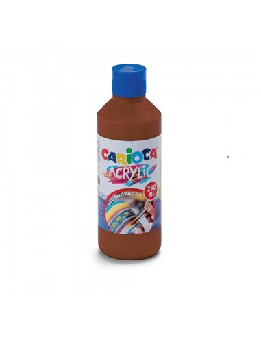 Bouteille de 250 ml de peinture acrylique Carioca - Couleurs vives - Résistante à la lumière - Effet tridimensionnel - Convient 
