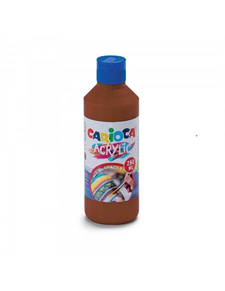 Bouteille de 250 ml de peinture acrylique Carioca - Couleurs vives - Résistante à la lumière - Effet tridimensionnel - Convient 