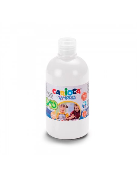 Bouteille de 500 ml de peinture Carioca Tempera - Couleurs super lavables - Faciles à mélanger - Applicable sur matériaux poreux