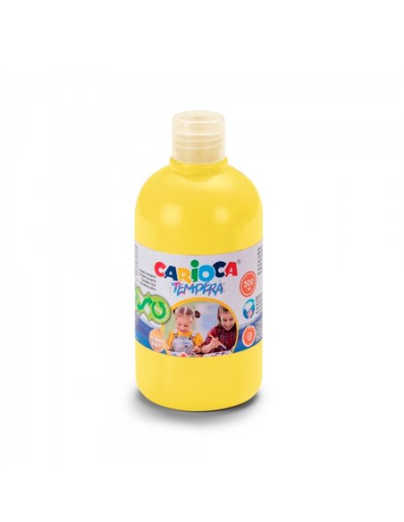 Peinture Tempera Carioca en flacon de 500 ml - Couleurs super lavables - Facile à mélanger - Applicable sur matériaux poreux - H