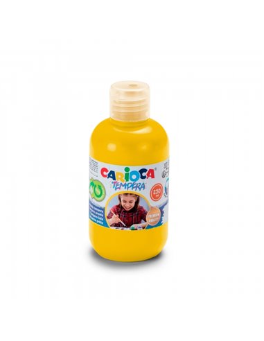 Bouteille de 250 ml de peinture Carioca Tempera - Couleurs super lavables - Faciles à mélanger - Applicable sur matériaux poreux