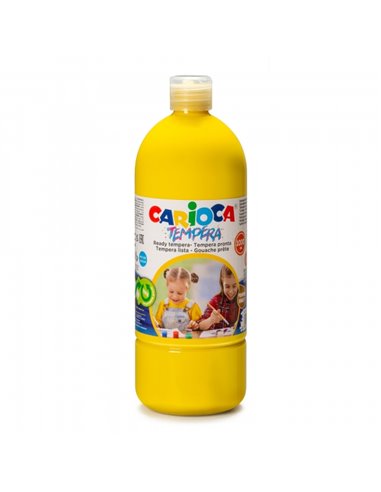 Bouteille de détrempe Carioca - 1000 ml - Couleurs super lavables - Faciles à mélanger - Applicable sur matériaux poreux - Haute