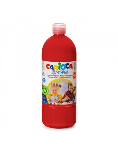 Peinture Tempera Carioca en flacon de 1 000 ml – Couleurs super lavables – Facile à mélanger – Applicable sur matériaux poreux –