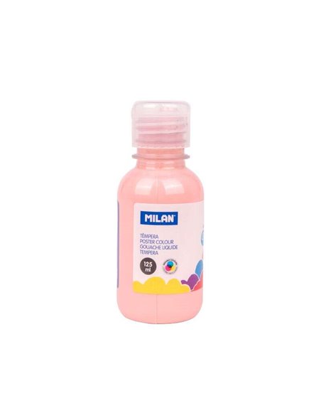 Bouteille Milan Tempera 125 ml - Bouchon doseur - Séchage rapide - Miscible - Rose pâle