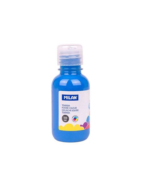 Bouteille Milan Tempera 125 ml - Bouchon doseur - Séchage rapide - Miscible - Couleur bleue
