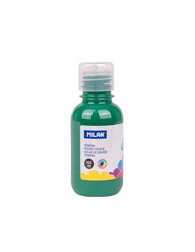 Bouteille Milan Tempera 125 ml - Bouchon doseur - Séchage rapide - Miscible - Vert foncé