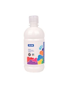 Bouteille Milan Tempera 500 ml - Bouchon doseur - Séchage rapide - Miscible - Blanc