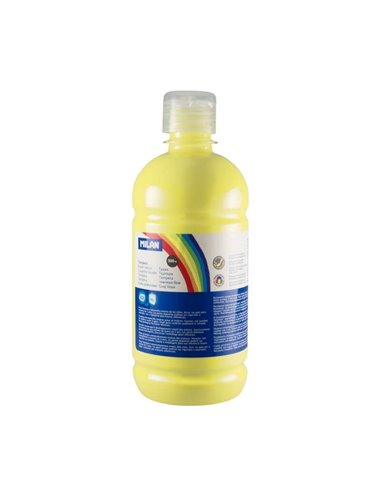 Bouteille Milan Tempera - 500 ml - Bouchon doseur - Séchage rapide - Miscible - Jaune citron