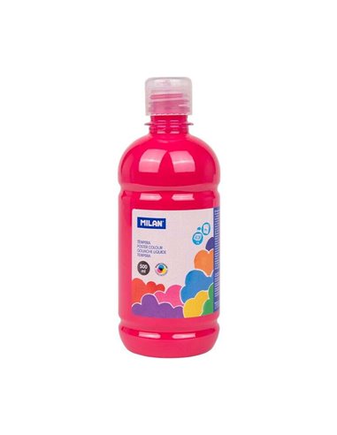 Bouteille de détrempe Milan 500 ml - Bouchon doseur - Séchage rapide - Miscible - Couleur magenta
