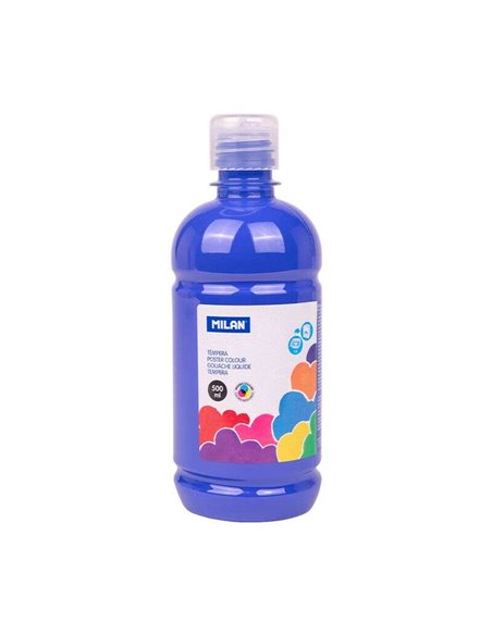 Bouteille Milan Tempera 500 ml - Bouchon doseur - Séchage rapide - Miscible - Bleu marine