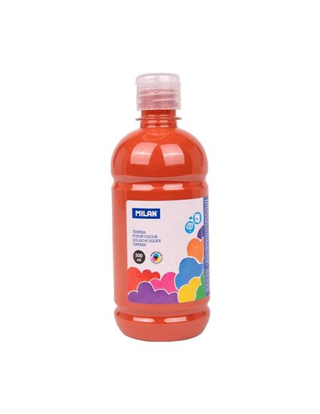 Bouteille Milan Tempera 500 ml - Bouchon doseur - Séchage rapide - Miscible - Couleur marron