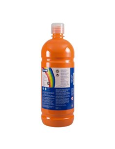 Bouteille Milan Tempera 1000 ml - Bouchon doseur - Séchage rapide - Miscible - Couleur orange