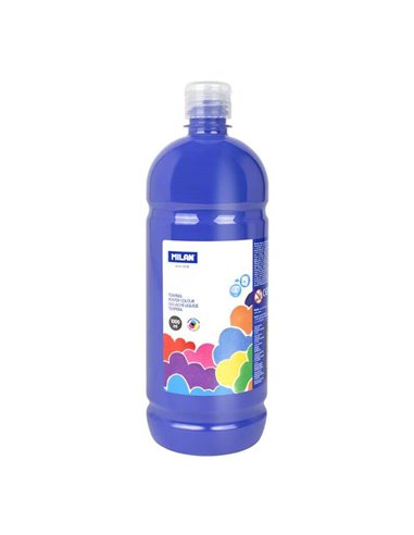 Bouteille Milan Tempera 1000 ml - Bouchon doseur - Séchage rapide - Miscible - Bleu marine