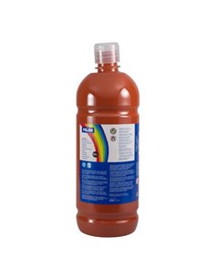 Bouteille Milan Tempera 1000 ml - Bouchon doseur - Séchage rapide - Miscible - Couleur marron