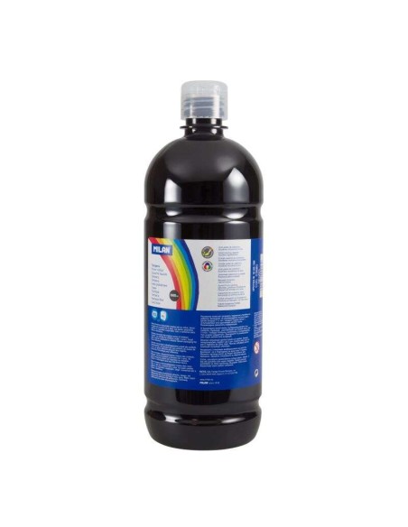 Bouteille Milan Tempera 1000 ml - Bouchon doseur - Séchage rapide - Miscible - Noir