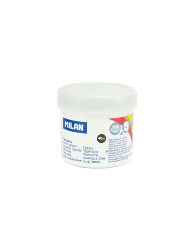 Flacon de peinture tempera Milan 40 ml - Séchage rapide - Miscible - Blanc
