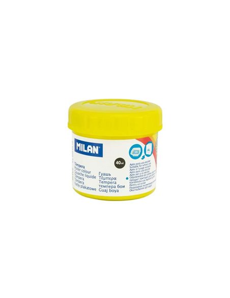 Flacon de peinture tempera Milan 40 ml - Séchage rapide - Miscible - Jaune