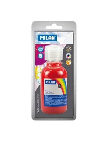 Bouteille de détrempe Milan 125 ml - Séchage rapide - Bouchon doseur - Miscible - Couleur rouge vermillon