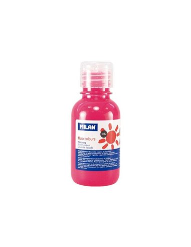 Bouteille Milan Tempera 125 ml - Bouchon doseur - Séchage rapide - Miscible - Rose fluo