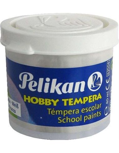 Flacon de peinture à la détrempe Pelikan School 40 ml - Facile à laver - Idéal pour les loisirs créatifs - Blanc