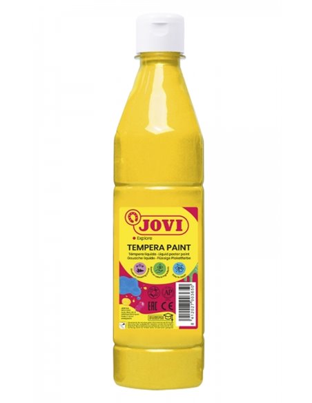 Peinture Tempera liquide Jovi 500 ml - À base d'eau - Prête à l'emploi - Pouvoir couvrant élevé - Séchage rapide - Application f
