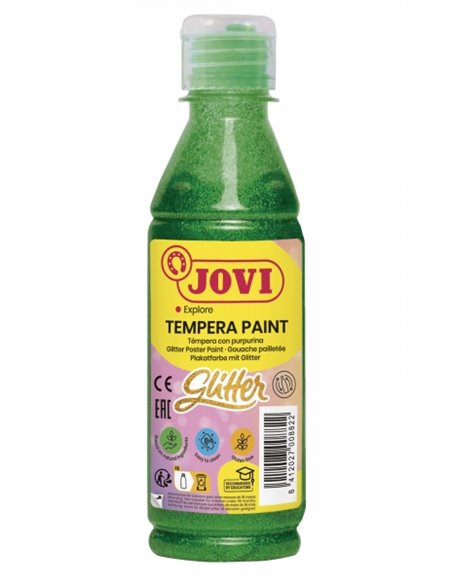Tempera liquide pailletée à base d'eau Jovi 250 ml - Particules pailletées - Excellentes performances - Séchage rapide - Fluidit