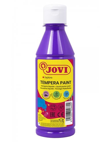 Peinture Tempera Liquide Jovi Tempera 250 ml - À base d'eau - Prête à l'emploi - Pouvoir couvrant élevé - Séchage rapide - Excel